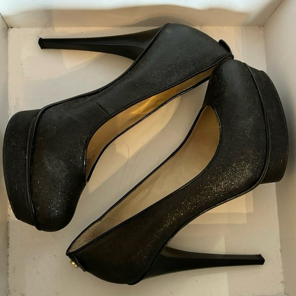 Michael Kors glitter sparkle black heels - Picture 3 of 6